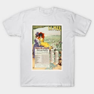 Excursions à la mer France Vintage Poster 1895 T-Shirt